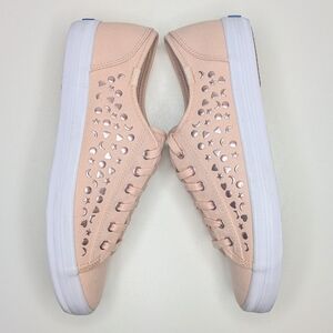Keds Kickstart Iridescent stud peach pink canvas sneakers women's size 8.5